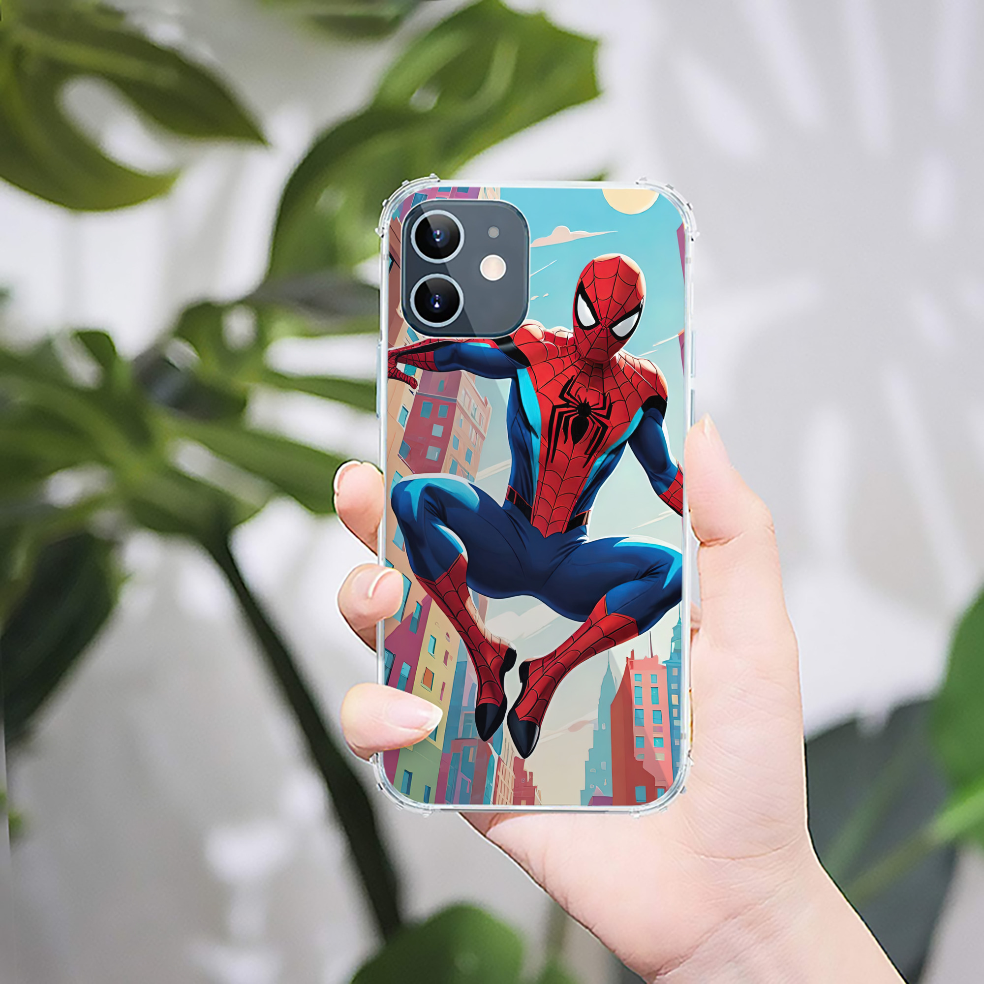 （画像用） Spider Man スパイダーマン 【iPhone 12シリーズ対応】透明スマホケース（クリアソフトケース）